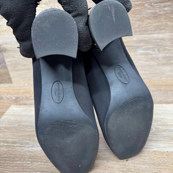 Anne Klein Treena Black Textile Block Heel Shoe Women's Size 10 - Picture 4 of 7
